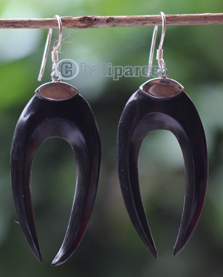 Earring Silver With Sono Wood
