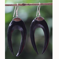 Earring Silver With Sono Wood