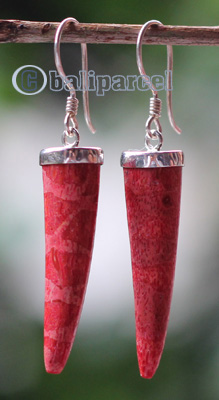 Earring Silver With Coral