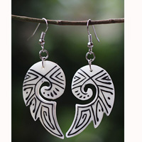 Earring Bone Carving With Tatto