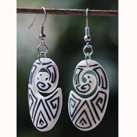 Earring Bone Carving With Tatto