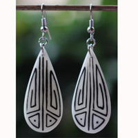 Earring Bone Carving With Tatto