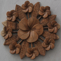 Wooden Cambodia Wallhanging, Hand Carved From Suar Wood With Natural Polished