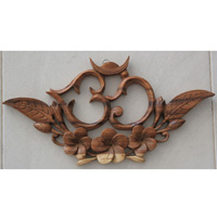 Wooden Wallhanging, OM, Made From Suar Wood Natural Polished