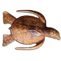 Wooden Turtle, Hand Carved From Suar Wood