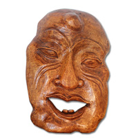 Wooden Mask Carving, Hand Carved From Jempinis Wood