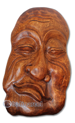 Wooden Mask Carving, Hand Carved From Jempinis Wood