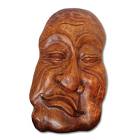Wooden Mask Carving, Hand Carved From Jempinis Wood