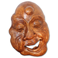 Wooden Mask Carving, Hand Carved From Jempinis Wood