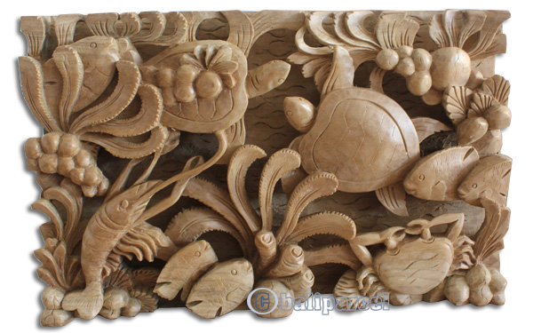 Wooden Wallhanging Turtle, Hand Carved From Suar Wood With Natural Polished