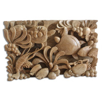 Wooden Wallhanging Turtle, Hand Carved From Suar Wood With Natural Polished