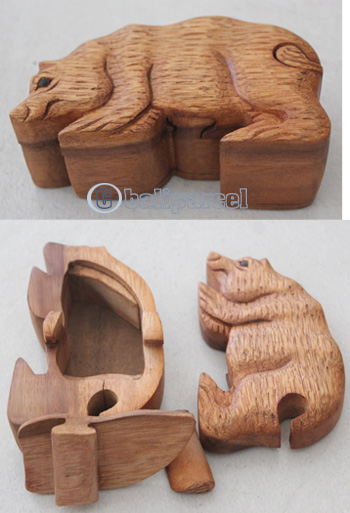 Wooden Box, Hand Carved From Suar Wood