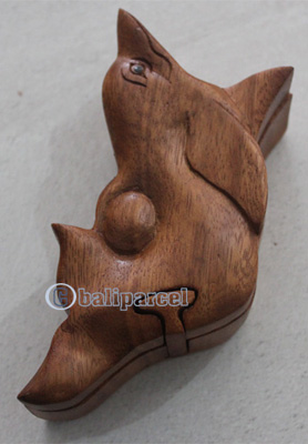 Wooden Box, Hand Carved From Suar Wood