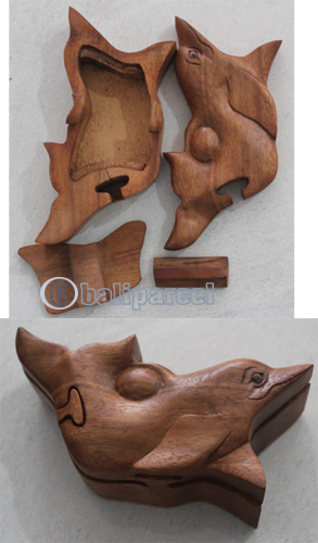 Wooden Box, Hand Carved From Suar Wood