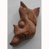 Wooden Box, Hand Carved From Suar Wood