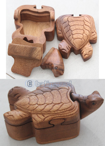 Wooden Box, Hand Carved From Suar Wood
