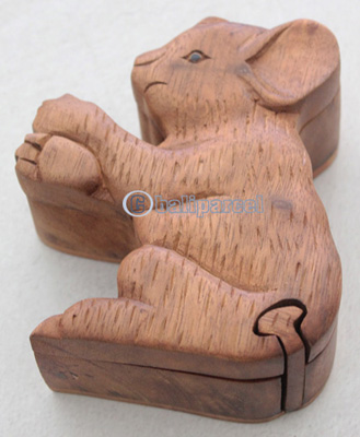 Wooden Box, Hand Carved From Suar Wood