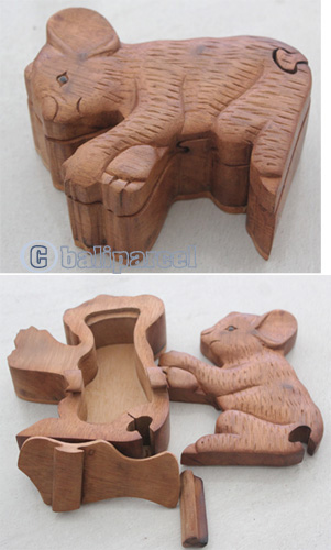 Wooden Box, Hand Carved From Suar Wood