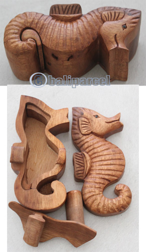 Wooden Box, Hand Carved From Suar Wood