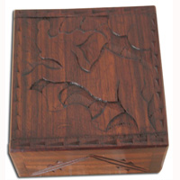 Wooden Box, Hand Carved From Sono Wood
