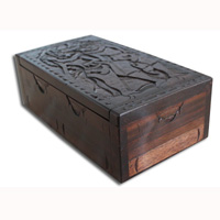 Wooden Box, Hand Carved From Sono Wood