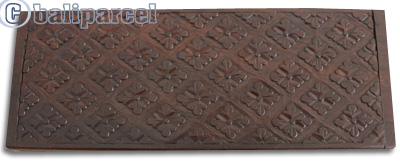 Wooden Box, Hand Carved From Sono Wood, With Bali Flower Carving