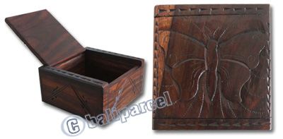 Wooden Box, Hand Carved From Sono Wood
