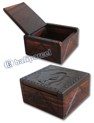 Wooden Box, Hand Carved From Sono Wood