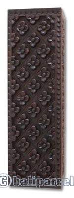 Wooden Box, Hand Carved From Resin, With Bali Flower Carving