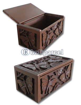 Wooden Box, Hand Carved From Resin