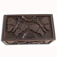 Wooden Box, Hand Carved From Resin