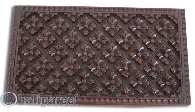 Wooden Box, Hand Carved From Resin, With Bali Flower Carving