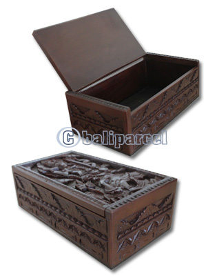Wooden Box, Hand Carved From Resin