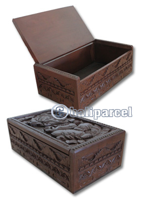 Wooden Box, Hand Carved From Resin