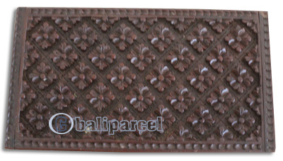 Wooden Box, Hand Carved From Resin, With Bali Flower Carving