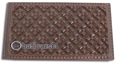 Wooden Box, Hand Carved From Resin, With Bali Flower Carving