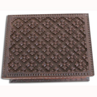 Wooden Box, Hand Carved From Resin, With Bali Flower Carving