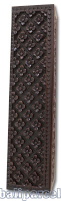 Wooden Box, Hand Carved From Resin, With Bali Flower Carving