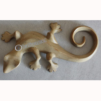 Wooden Gecko, Han Carved From Suar Wood 