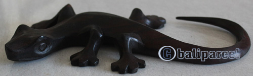 Wooden Gecko, Han Carved From Suar Wood 