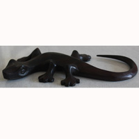 Wooden Gecko, Han Carved From Suar Wood 