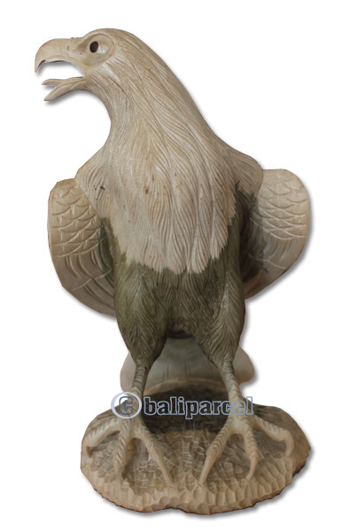 Wooden Eagle, Hand Carved From Waru Wood Natural Polished