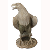 Wooden Eagle, Hand Carved From Waru Wood Natural Polished