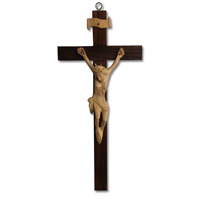 Wooden Yesus Wallhanging, Hand Carved From Crocodile Wood