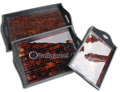Trays Set Of 3, Handmade From Mosaic Glass
