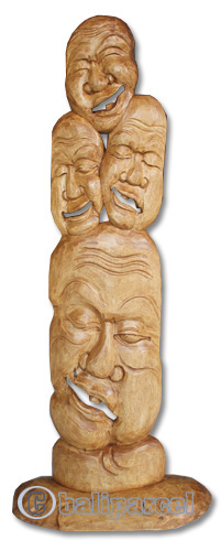 Wooden Mask Carving, Hand Carved From Jempinis Wood