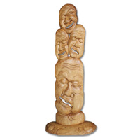 Wooden Mask Carving, Hand Carved From Jempinis Wood