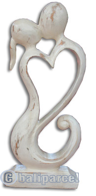 Wooden Abstract Carving With White Wash Colour, Hand Carved From Suar Wood