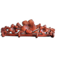 Wooden Wallhanging, Hanger, Made From Suar Wood Brown Polished