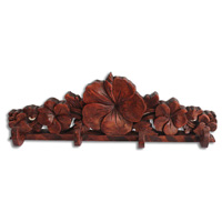Wooden Wallhanging, Hanger, Made From Suar Wood Brown Polished